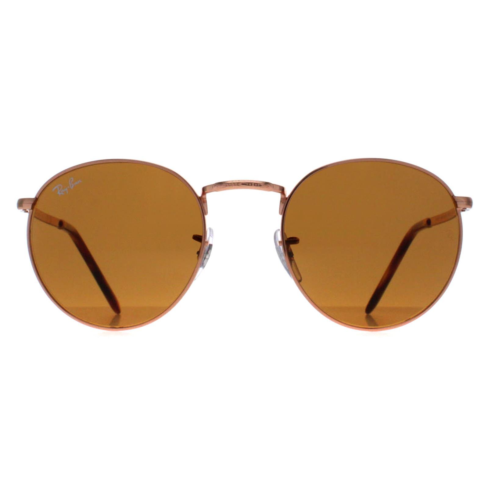 Ray-Ban Rund Unisex Rose Gold Braun RB3637 Neu Rund