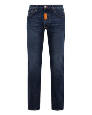 Philipp Plein Straight Supreme Fit Jeans - Blau