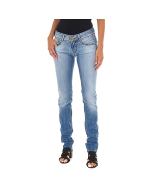 Lange Jeanshose mit schmal geschnittenem Saum 10DB50159 woman