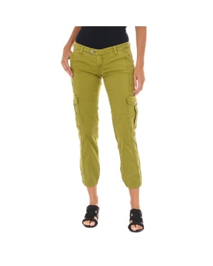 MET Damen Cargoy Regular Fit Knöchellange Hose Grün
