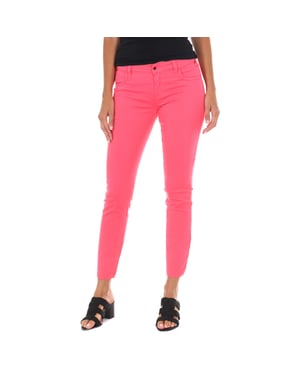 Lange Denim-Hose aus elastischem Stoff 10DBF0525-G291 Frau