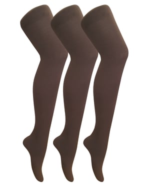 3 Paar Multipack Damen farbige undurchsichtige 80 Denier Strumpfhosen | Socken Snob | einfarbige Blockfarbe Strumpfhosen - Braun