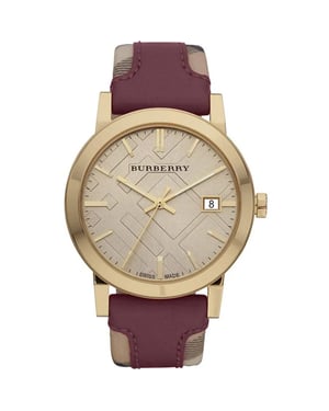 Burberry BU9017 Damenuhr The City Check Goldgehäuse Damenuhr