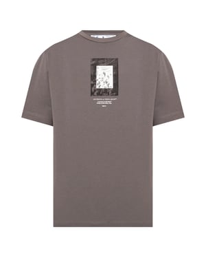 Off-White Paint Mirror Logo Slim Fit Graues T-Shirt