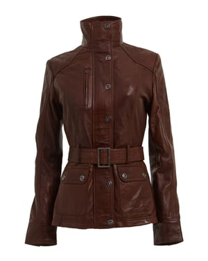 Damen-Bikerjacke im Military-Stil aus Leder – Middleton