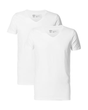 Petrol Industries - 2-er Pack Basic-T-Shirt V-Ausschnitt Männer - Weiß