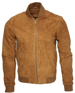 Varsity-Bomberjacke aus weichem Wildleder