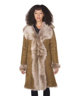 Damen-Trenchcoat aus Toscana-Schaffell-Wildleder-Tbilisi