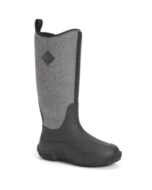Muck Boots Hale Gummi Schwarz W/ Fuzzy Herringbone Wellington Stiefel