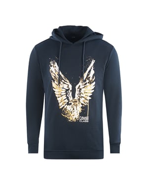 Cavalli Class Golden Eagle Logo Navy Blau Hoodie
