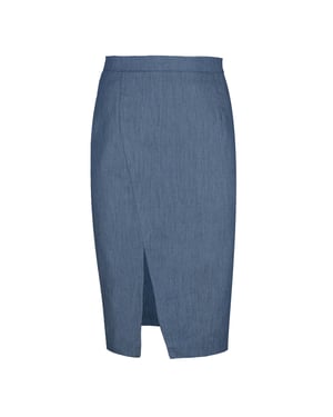 Blauer Bleistiftrock im Denim-Stil