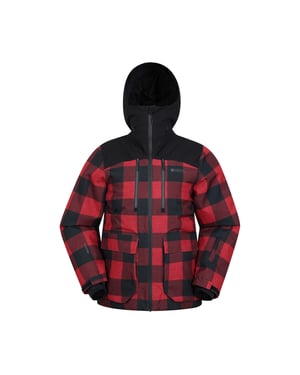 Mountain Warehouse Herren Drayton wasserdichte Skijacke (Rot/Schwarz)