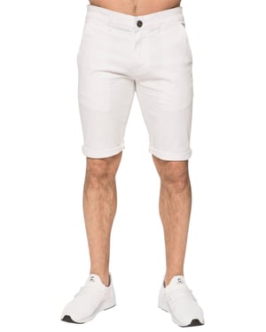Enzo | Herren Slim Fit Stretch Chino Shorts - Weiß