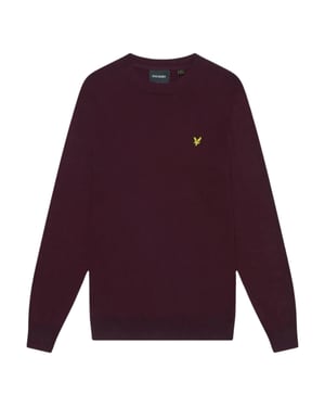 Lyle & Scott Rundhalspullover in sattem Burgunderrot