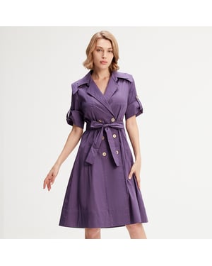 Trenchcoat-Kleid aus Baumwolle