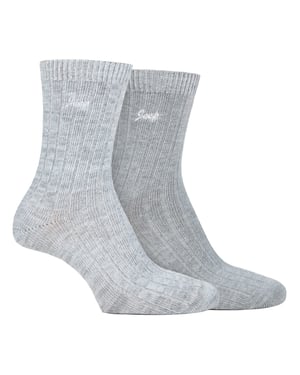Womens Walking Boot Socken | Jeep | 2 Pack High Performance Polyester Running Socken - Schiefer / Weiß