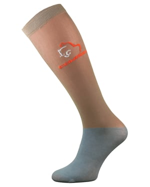 COMODO - Femme Chaussettes Equitation | Chaussettes Hautes Longues pour Eté - Beige