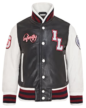 Letterman College-Bomberjacke aus Leder für Kinder