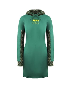 Puma x Mr. Doodle Longsleeve Pullover Grüne Frauen mit Kapuze -Jumper Kleid 598686 91