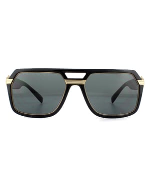 Versace Quadrat Herren Sonnenbrille Schwarz Dunkelgrau