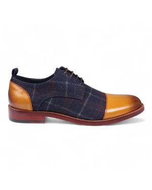 Justin Reess Herren Oxford-Brogue-Schuhe aus braunem Leder - Ronnie