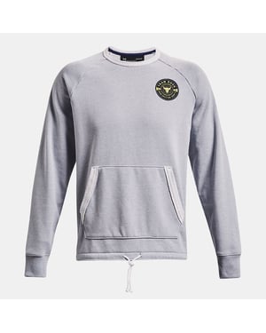 Under Armour Project Rock Mens Grey Heavy Gewicht Terry Pullover