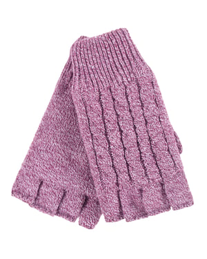 HEAT HOLDERS Damen Winter-Thermo-Fingerlose Handschuhe mit Zopfmuster