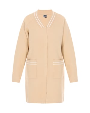 Dreimaster Cardigan Damen Beige Weiss Streifen
