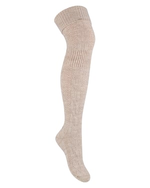 Overknee-Wollsocken für Damen | Steven | Winterwarme dicke lange Socken Beige