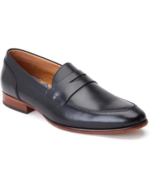 Base London Bruno Leder Herren schwarze Mokassins
