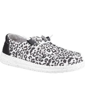 HEYDUDE Wendy Leopard Baumwollmischung Damen Schwarz/Grau Loafers