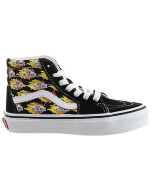 Vans Flame Logo wiederholen SK8-Hi Schwarze Kinder Schuhe