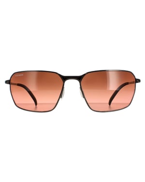 Serengeti Rectangle Mens Shiny Dark Gunmetal Mineral Polarized Drivers Gradient Shelton