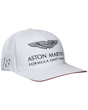 Aston Martin F1 Offizieller Fahrer Lance Stroll Herren-Kappe in Weiß