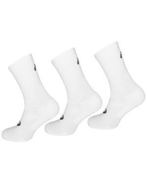 Asics – 3er-Pack einfarbige Crew-Socken für Herren in Weiß
