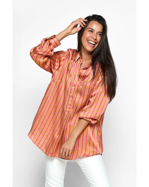 Caroline Tensen California Print Bluse Rosa / Orange