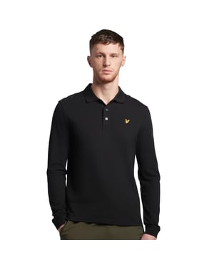 Lyle & Scott Herren Poloshirt mit langen Ärmeln und Kragen