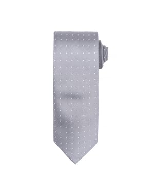 Premier Mens Micro Dot Pattern Formal Work Krawatte (Silber/ Weiß)