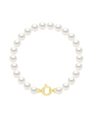 Armbandreihe aus echten Süßwasser-Zuchtperlen rund 6-7 mm
