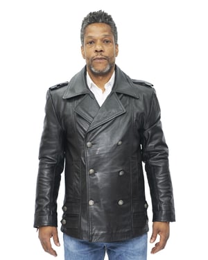 Herren-Peacoat-Leiden aus Rindsleder