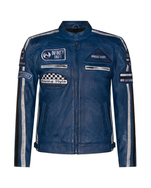 Herren Racing Leder Bikerjacke-Portland