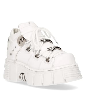 New Rock Gothic-Stiefeletten aus weißem Leder - 106N-S8