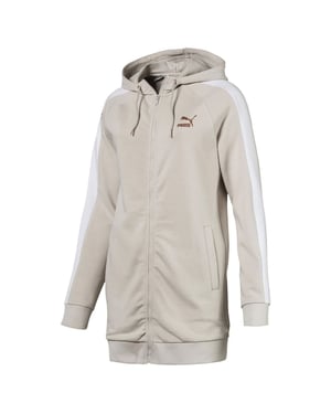 Puma Kiss Artica T7 Langarm Zip up Frauen Beige Kapuzen -Trackjacke 577425 45
