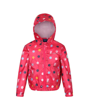 Regatta Childrens/Kids Peppa Pig Polka Dot Hooded Waterproof Jacket (Blush Red)