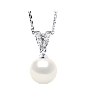 Halskette Prestige Schmuck - Echte Süßwasser-Zuchtperle rund 9-10 mm