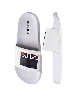 Ben Sherman Union Mens White Sliders