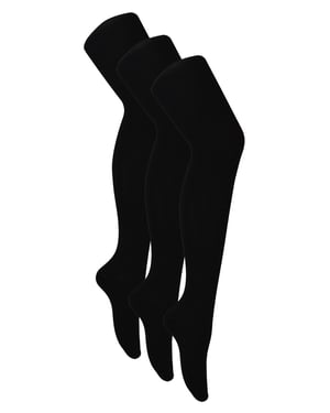 3 Paar Damen-Bambus-Strumpfhosen | Sock Snob | Weiche einfarbige blickdichte Strumpfhosen | Warme schwarze Strumpfhosen - Schwarz