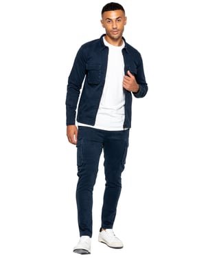 Enzo | Herren Cargo-Trainingsanzug-Set - Navy