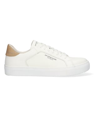 McGregor Sneakers für Herren. Die Schuhe sind aus hochwertigem Leder gefertigt. Der Trainer hat eine herausnehmbare EVA-Einlegesohle, die für eine angenehme Dämpfung sorgt.  Marke: McGregorModellname: HamiltonKategorie: HerrenschuheMaterialien: LederFarbe: weiß, beige