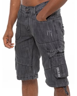 Enzo Herren Cargo Combat Denim Shorts